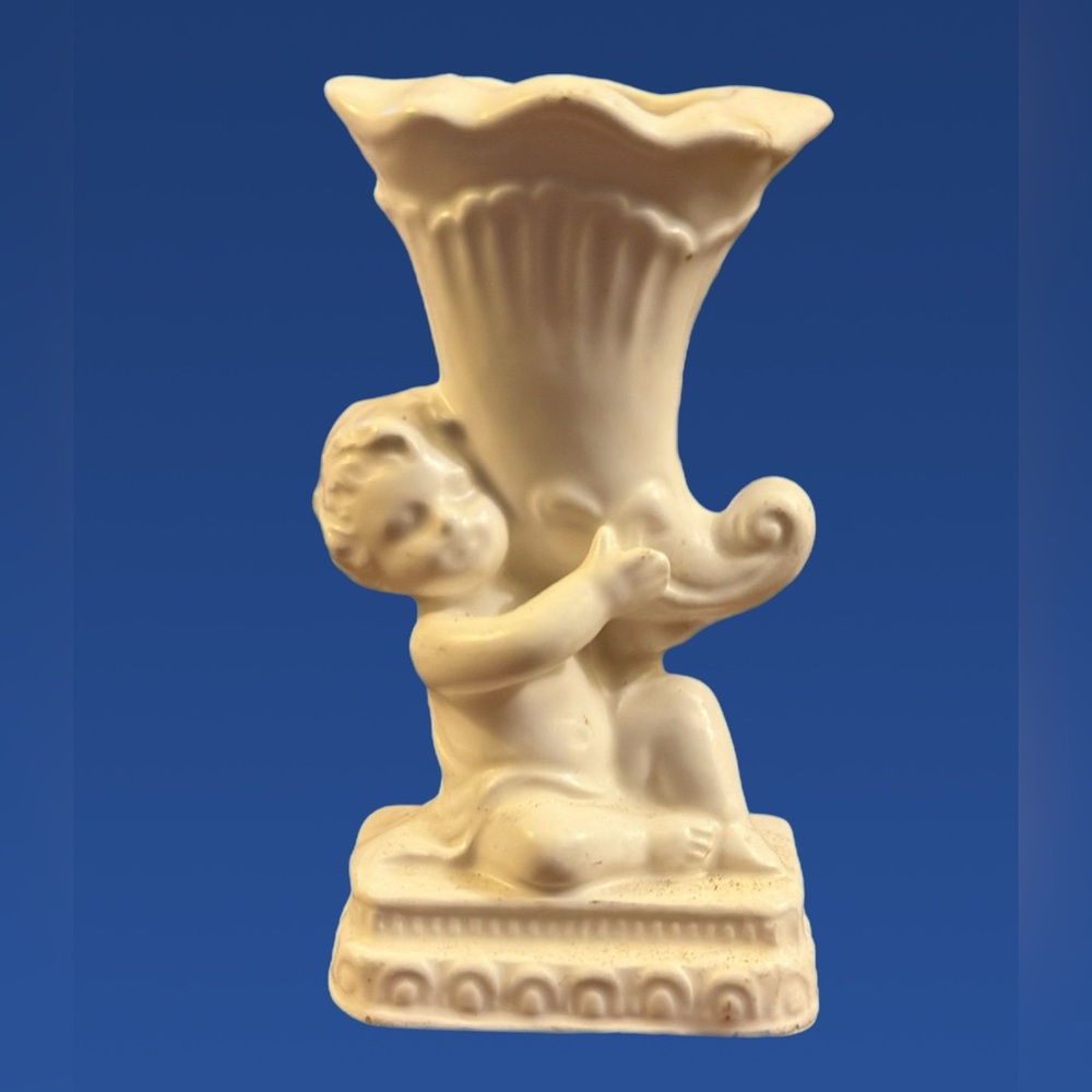 Vintage Cherub Vase Miniature Posey Holder or Fairy Garden Planter Napcoware